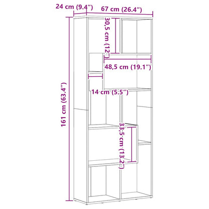 vidaXL Bibliothèque chêne Artisan 67 x 24 x 161 cm en bois d'ingénierie