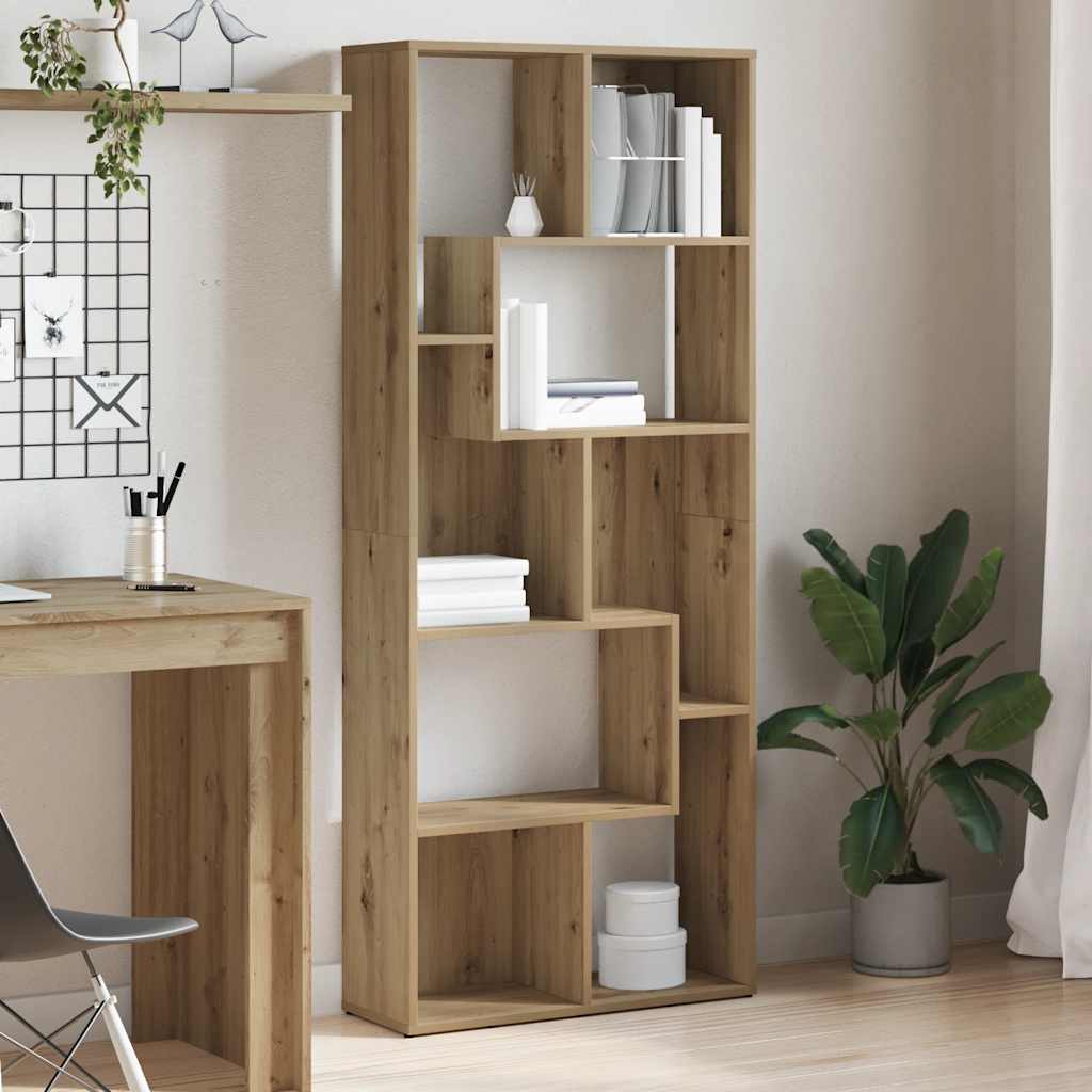 vidaXL Bibliothèque chêne Artisan 67 x 24 x 161 cm en bois d'ingénierie