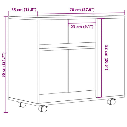 vidaXL Table d'appoint chêne artisanat 70x35x55 cm en bois d'ingénierie