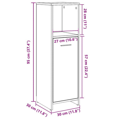 vidaXL Badschrank Altholz-Optik 30x30x95 cm Holzwerkstoff