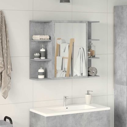 vidaXL Bad-Spiegelschrank Betongrau 80x20,5x64 cm Holzwerkstoff