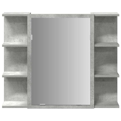 vidaXL Bad-Spiegelschrank Betongrau 80x20,5x64 cm Holzwerkstoff