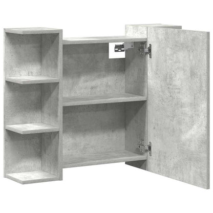 vidaXL Bad-Spiegelschrank Betongrau 80x20,5x64 cm Holzwerkstoff