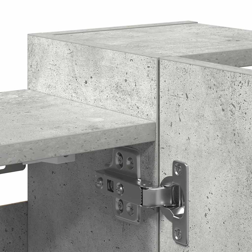 vidaXL Bad-Spiegelschrank Betongrau 80x20,5x64 cm Holzwerkstoff
