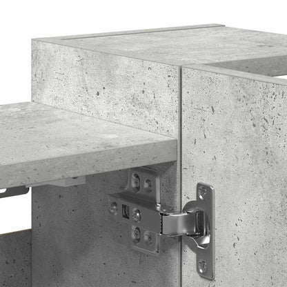 vidaXL Bad-Spiegelschrank Betongrau 80x20,5x64 cm Holzwerkstoff