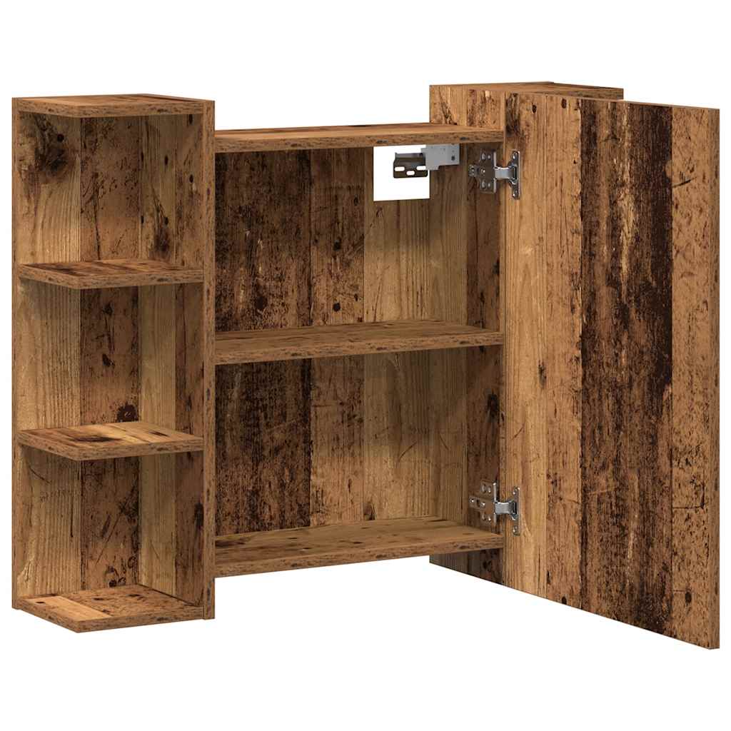 vidaXL Bad-Spiegelschrank Altholz-Optik 80x20,5x64 cm Holzwerkstoff