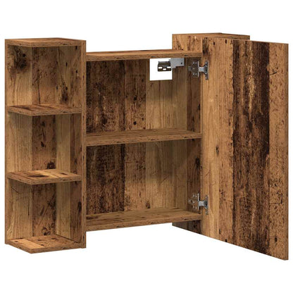 vidaXL Bad-Spiegelschrank Altholz-Optik 80x20,5x64 cm Holzwerkstoff