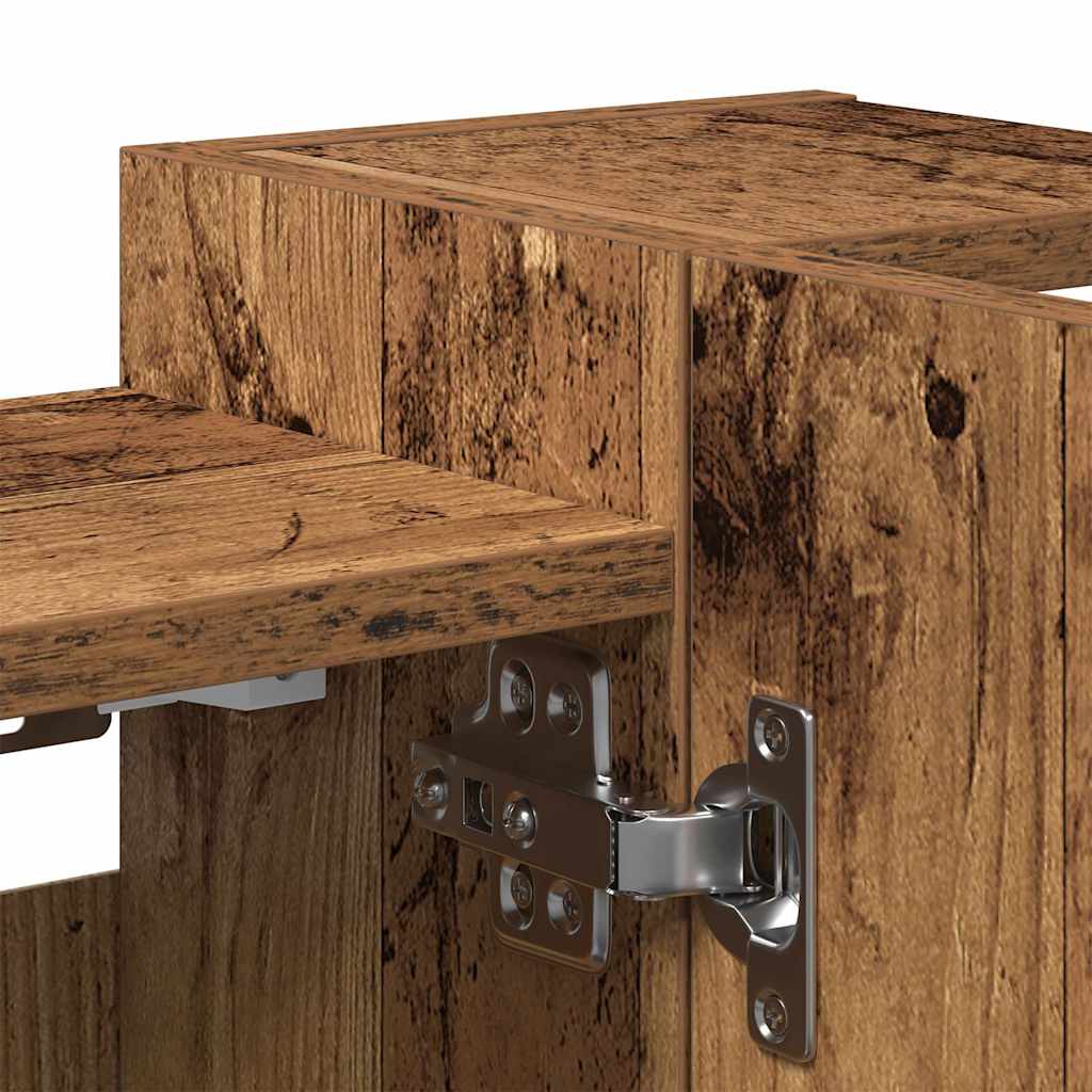 vidaXL Bad-Spiegelschrank Altholz-Optik 80x20,5x64 cm Holzwerkstoff