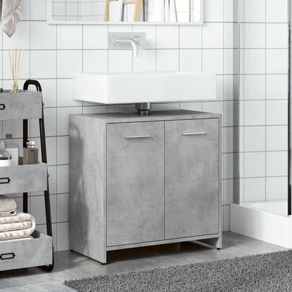 vidaXL Waschbeckenunterschrank Betongrau 60x33x60 cm Holzwerkstoff