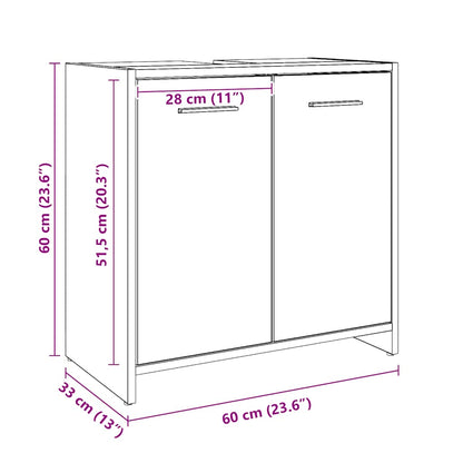 Waschbeckenunterschrank Artisan-Eiche 60x33x60 cm