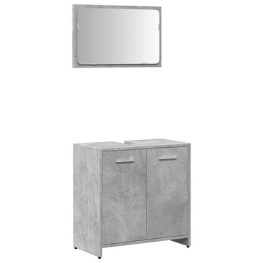 vidaXL Armoire de salle de bain avec miroir Gris béton Bois d'ingénierie