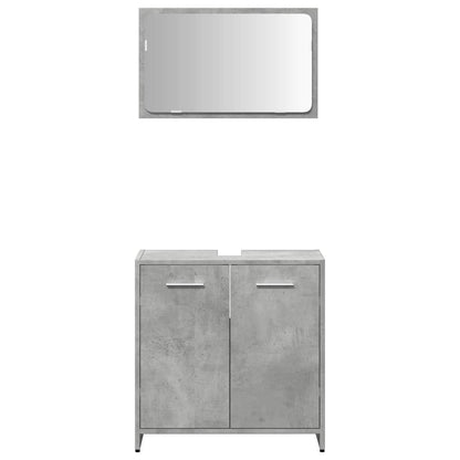 vidaXL Armoire de salle de bain avec miroir Gris béton Bois d'ingénierie