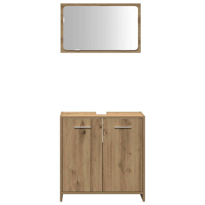 vidaXL Badschrank mit Spiegel Artisan-Eiche Holzwerkstoff