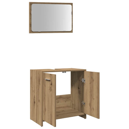 vidaXL Badschrank mit Spiegel Artisan-Eiche Holzwerkstoff