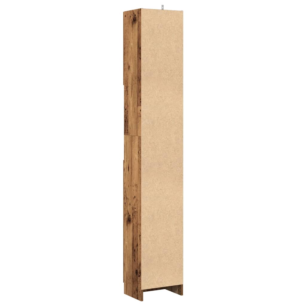 vidaXL Badschrank Altholz-Optik 32x25,5x190 cm Holzwerkstoff