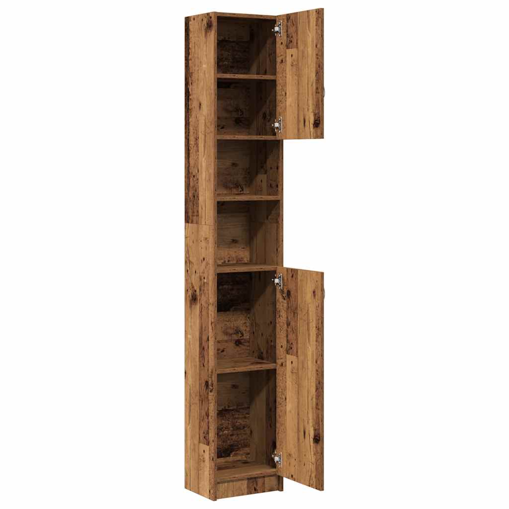 vidaXL Badschrank Altholz-Optik 32x25,5x190 cm Holzwerkstoff