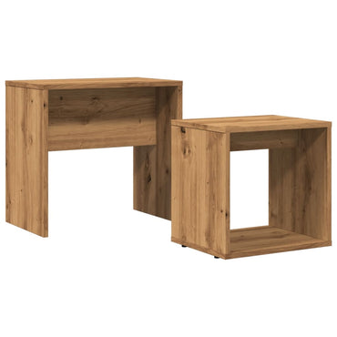 vidaXL Tables gigognes 2 pcs Chêne artisannel Bois d'ingénierie