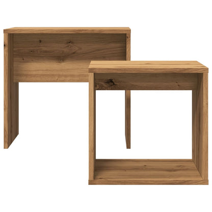 vidaXL Tables gigognes 2 pcs Chêne artisannel Bois d'ingénierie