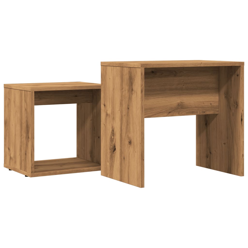 vidaXL Tables gigognes 2 pcs Chêne artisannel Bois d'ingénierie