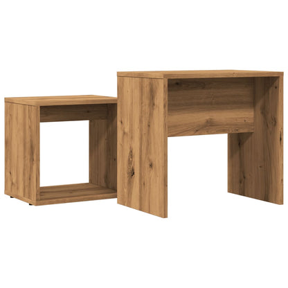 vidaXL Tables gigognes 2 pcs Chêne artisannel Bois d'ingénierie
