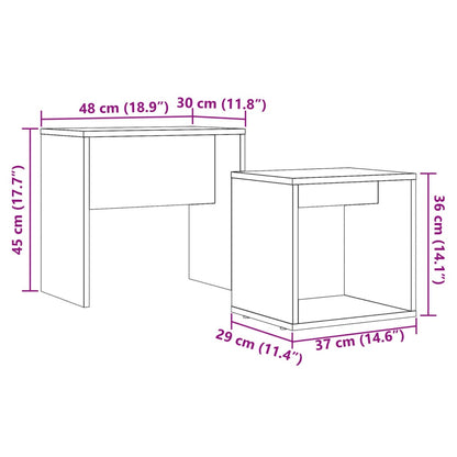 vidaXL Tables gigognes 2 pcs Chêne artisannel Bois d'ingénierie