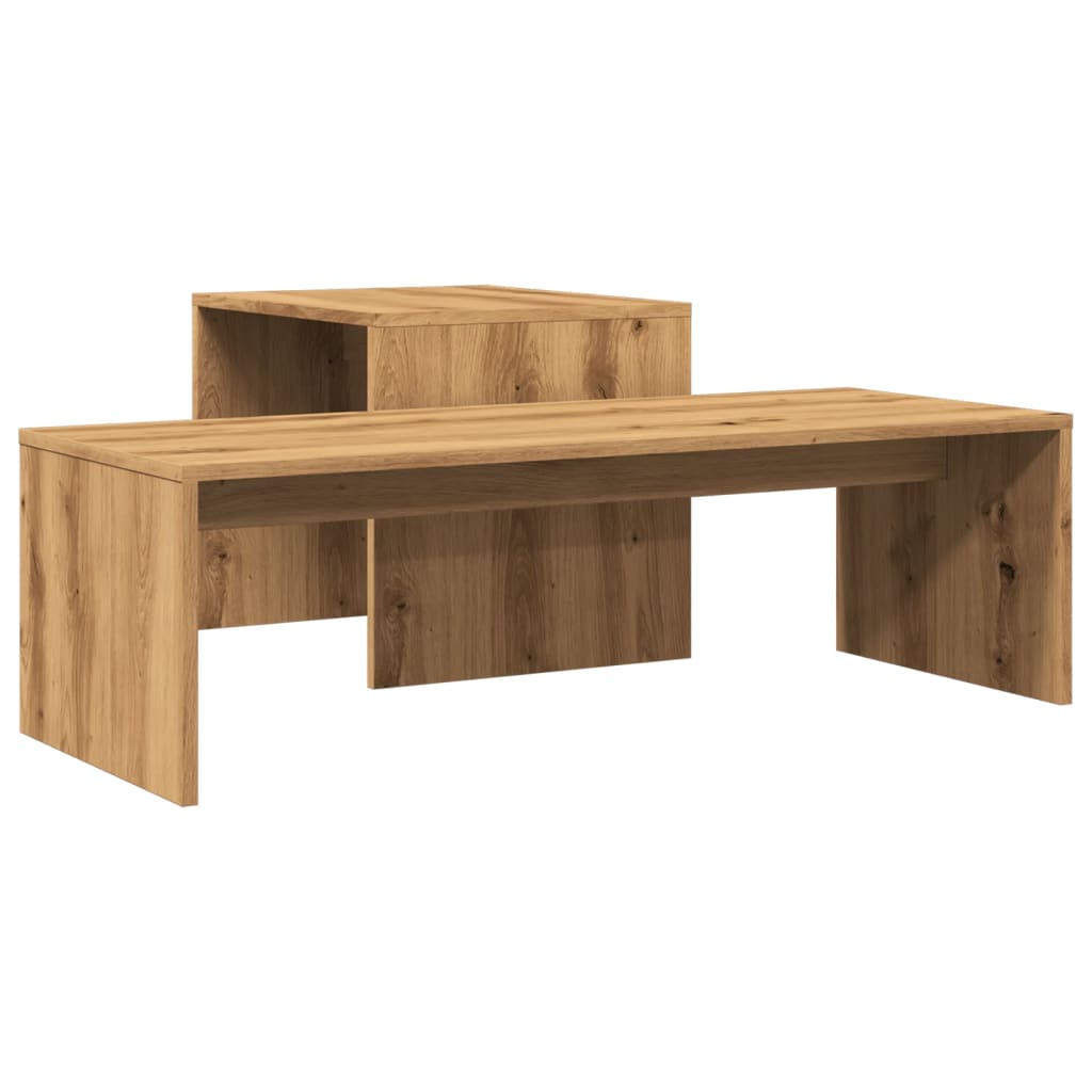 vidaXL Table basse chêne artisan 100x48x40 cm, bois d'ingénierie
