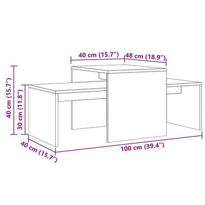 vidaXL Table basse chêne artisan 100x48x40 cm, bois d'ingénierie