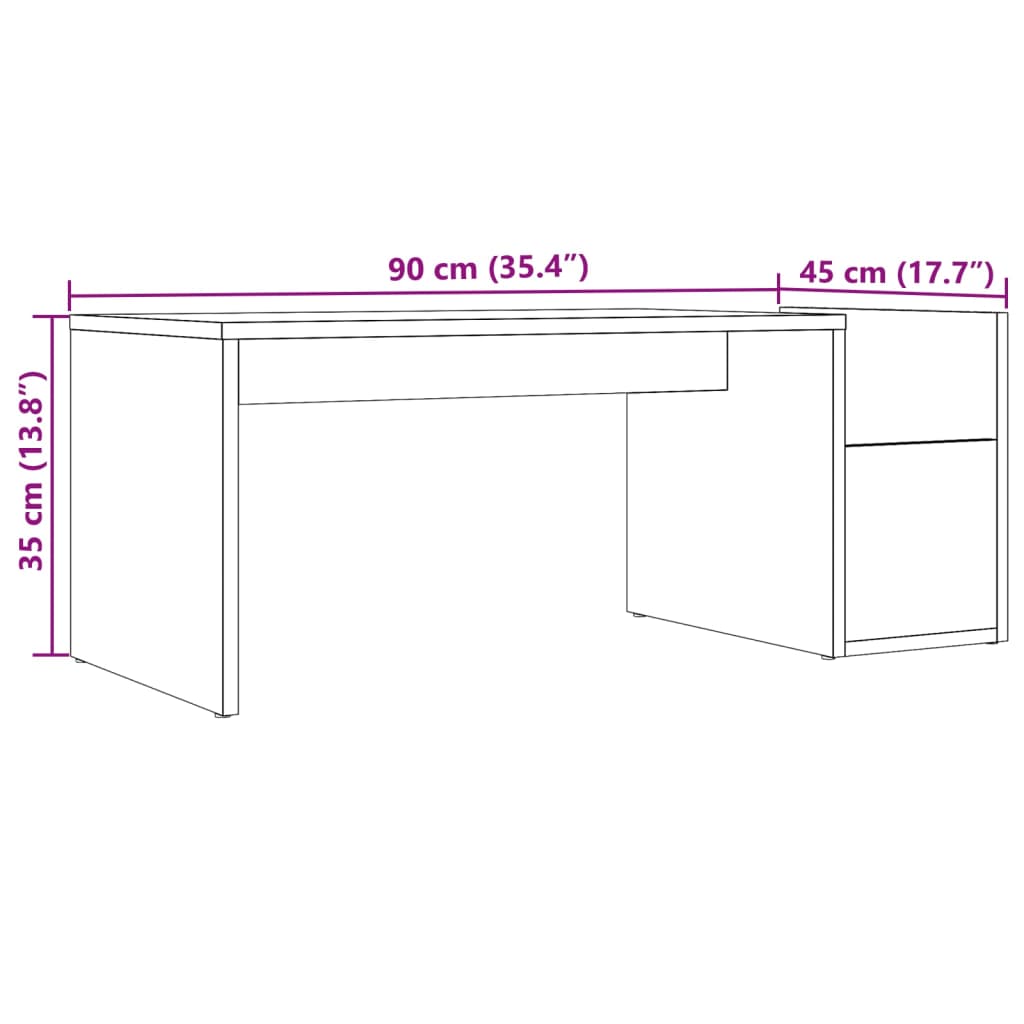 vidaXL Couchtisch Altholz-Optik 90x45x35 cm Holzwerkstoff