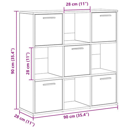 vidaXL Bibliothèque chêne artisan 90x28x90 cm bois d'ingénierie