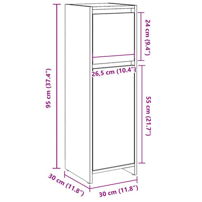 vidaXL Meuble de salle de bain gris béton 30x30x95 cm Bois d'ingénierie