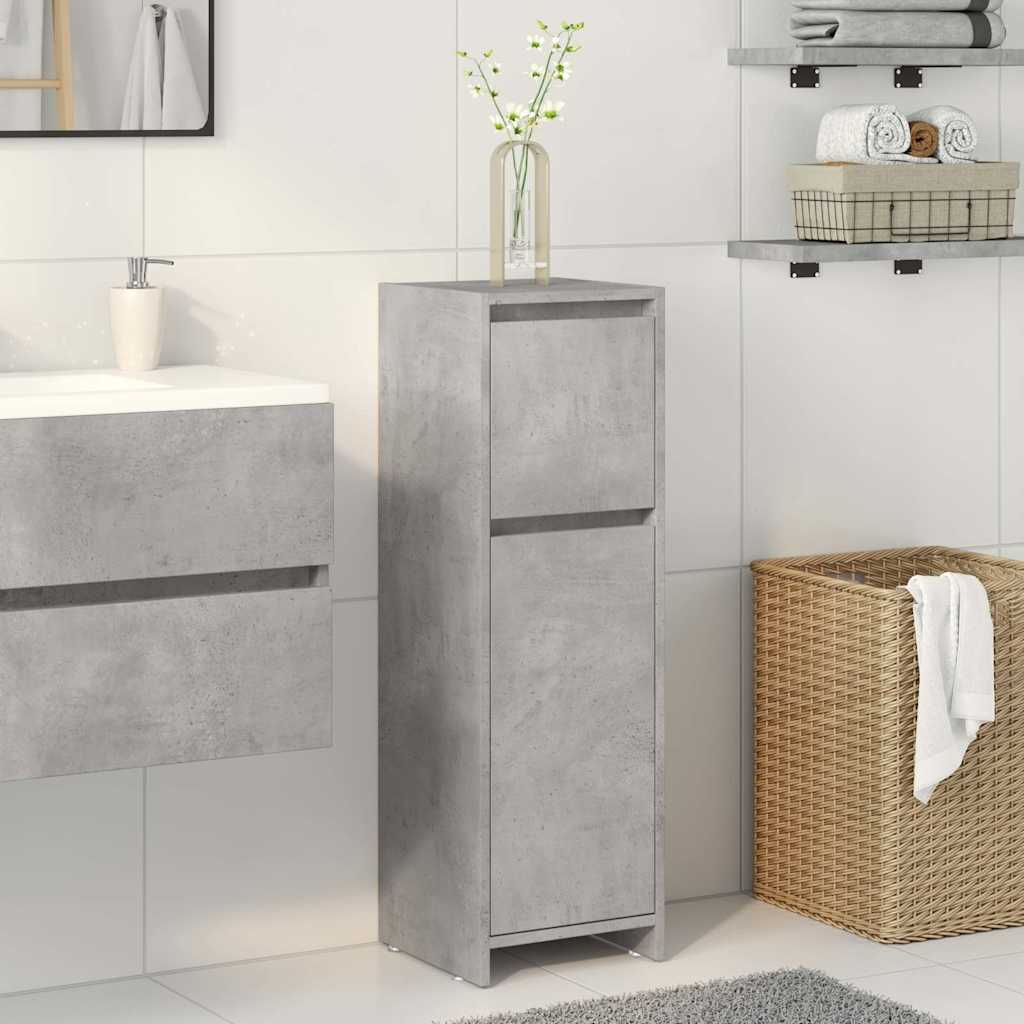 vidaXL Meuble de salle de bain gris béton 30x30x95 cm Bois d'ingénierie