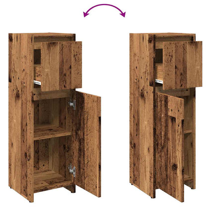 vidaXL Badschrank Altholz-Optik 30x30x95 cm Holzwerkstoff