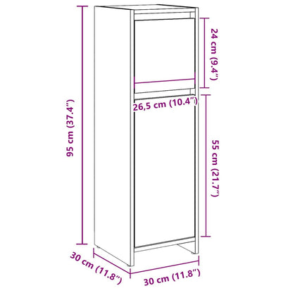 vidaXL Badschrank Altholz-Optik 30x30x95 cm Holzwerkstoff