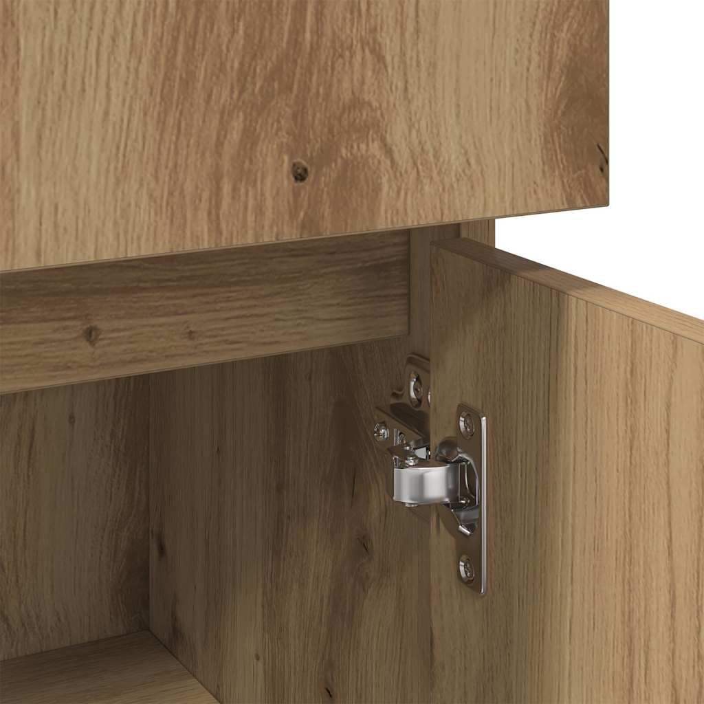 vidaXL Meuble de salle de bain chêne artisan 30x30x95 cm en bois d'ingénierie