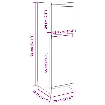 vidaXL Meuble de salle de bain chêne artisan 30x30x95 cm en bois d'ingénierie