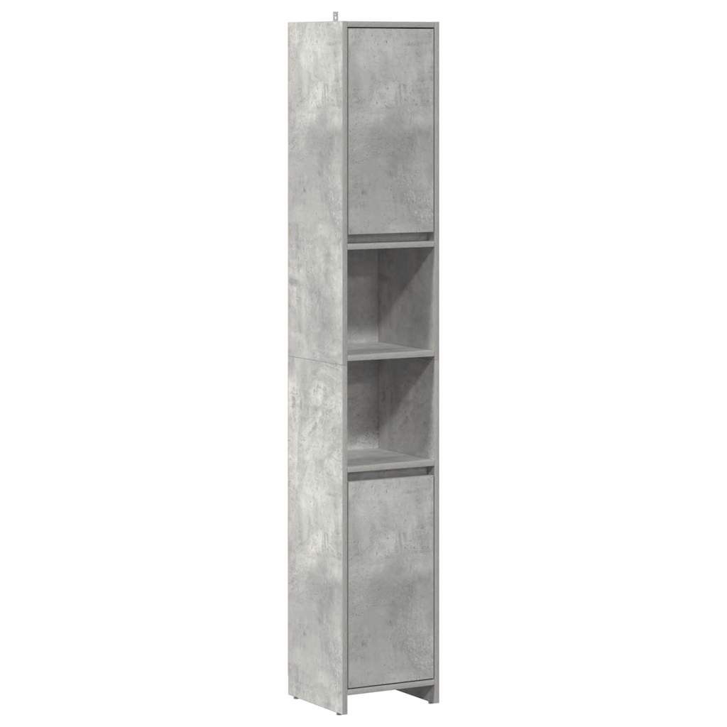 vidaXL Badezimmerschrank Betongrau 30x30x183,5 cm Holzwerkstoff