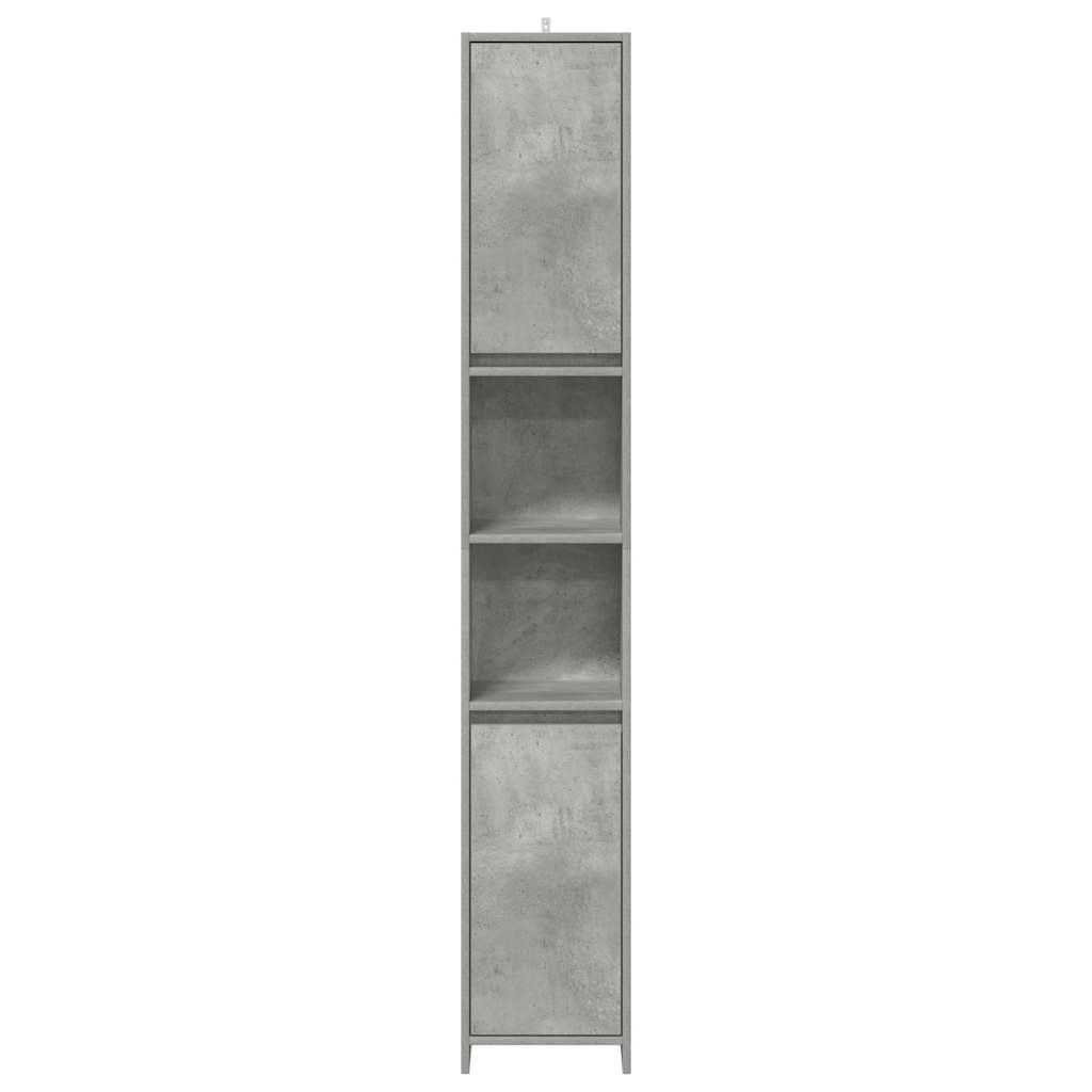 vidaXL Badezimmerschrank Betongrau 30x30x183,5 cm Holzwerkstoff