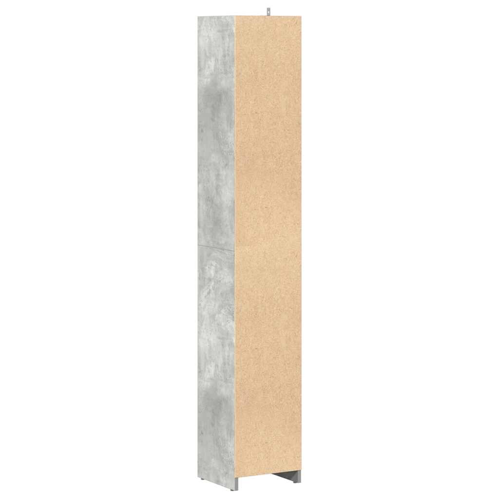 vidaXL Badezimmerschrank Betongrau 30x30x183,5 cm Holzwerkstoff