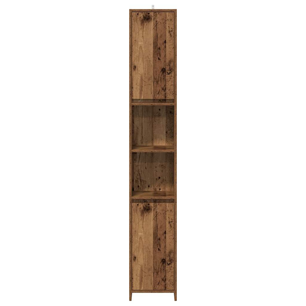 vidaXL Meuble de salle de bain aspect bois de récupération 30x30x183,5 cm en bois d'ingénierie