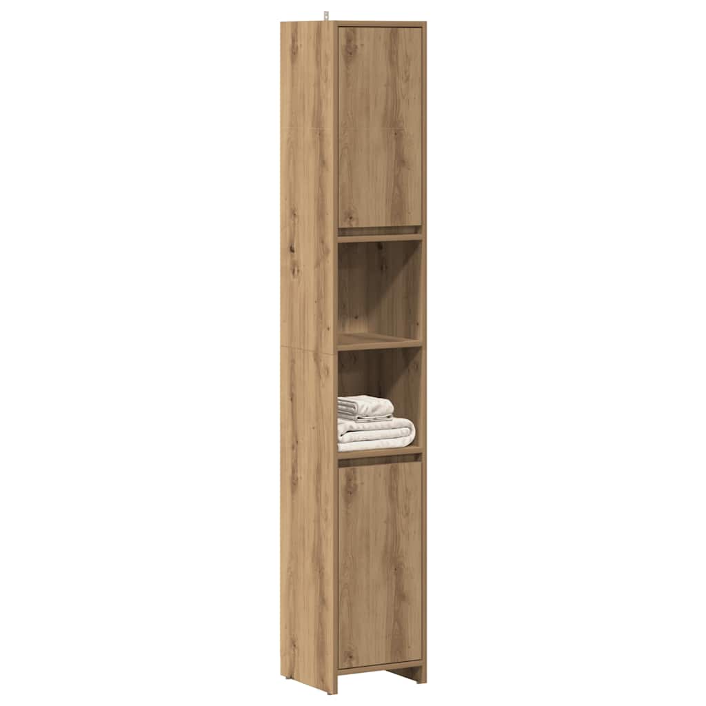 vidaXL Meuble de salle de bain chêne artisan 30x30x183,5 cm en bois d'ingénierie