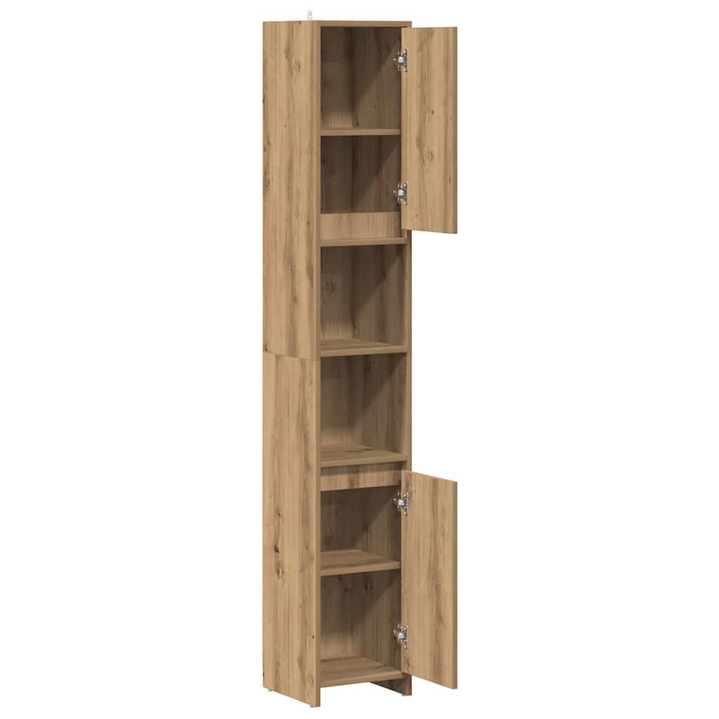 vidaXL Meuble de salle de bain chêne artisan 30x30x183,5 cm en bois d'ingénierie