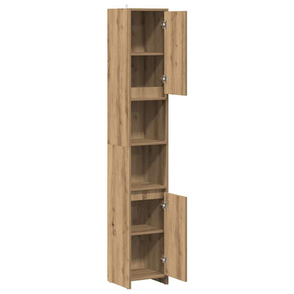 vidaXL Meuble de salle de bain chêne artisan 30x30x183,5 cm en bois d'ingénierie