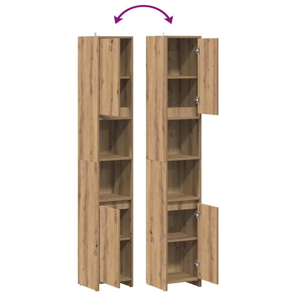vidaXL Meuble de salle de bain chêne artisan 30x30x183,5 cm en bois d'ingénierie