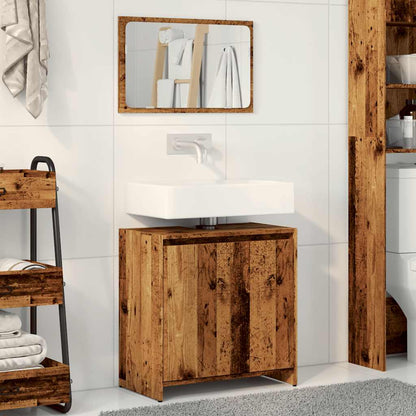 vidaXL Ensemble de meubles de salle de bain 2 pcs aspect bois récupéré bois d'ingénierie