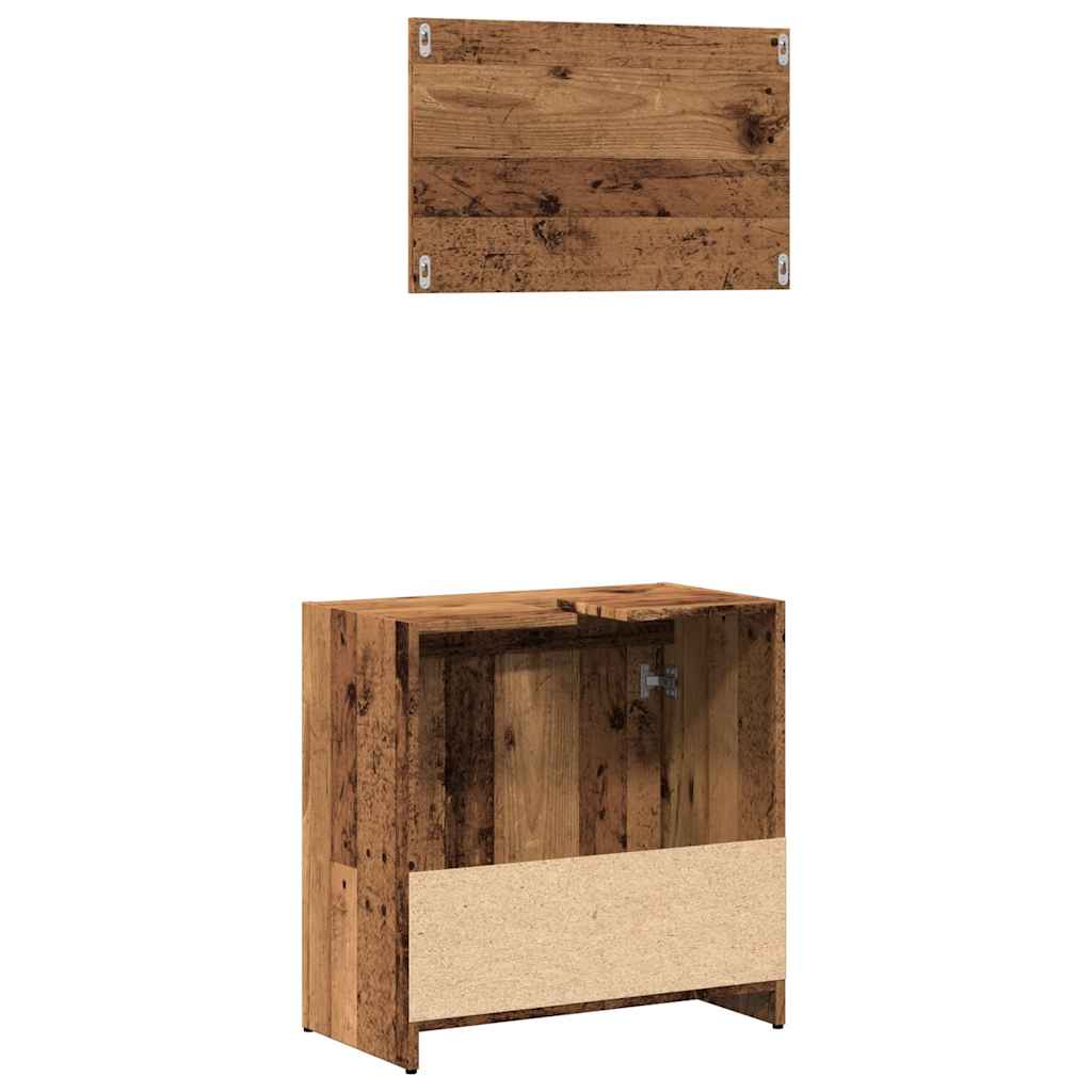 vidaXL Ensemble de meubles de salle de bain 2 pcs aspect bois récupéré bois d'ingénierie