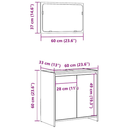 vidaXL Ensemble de meubles de salle de bain 2 pcs aspect bois récupéré bois d'ingénierie