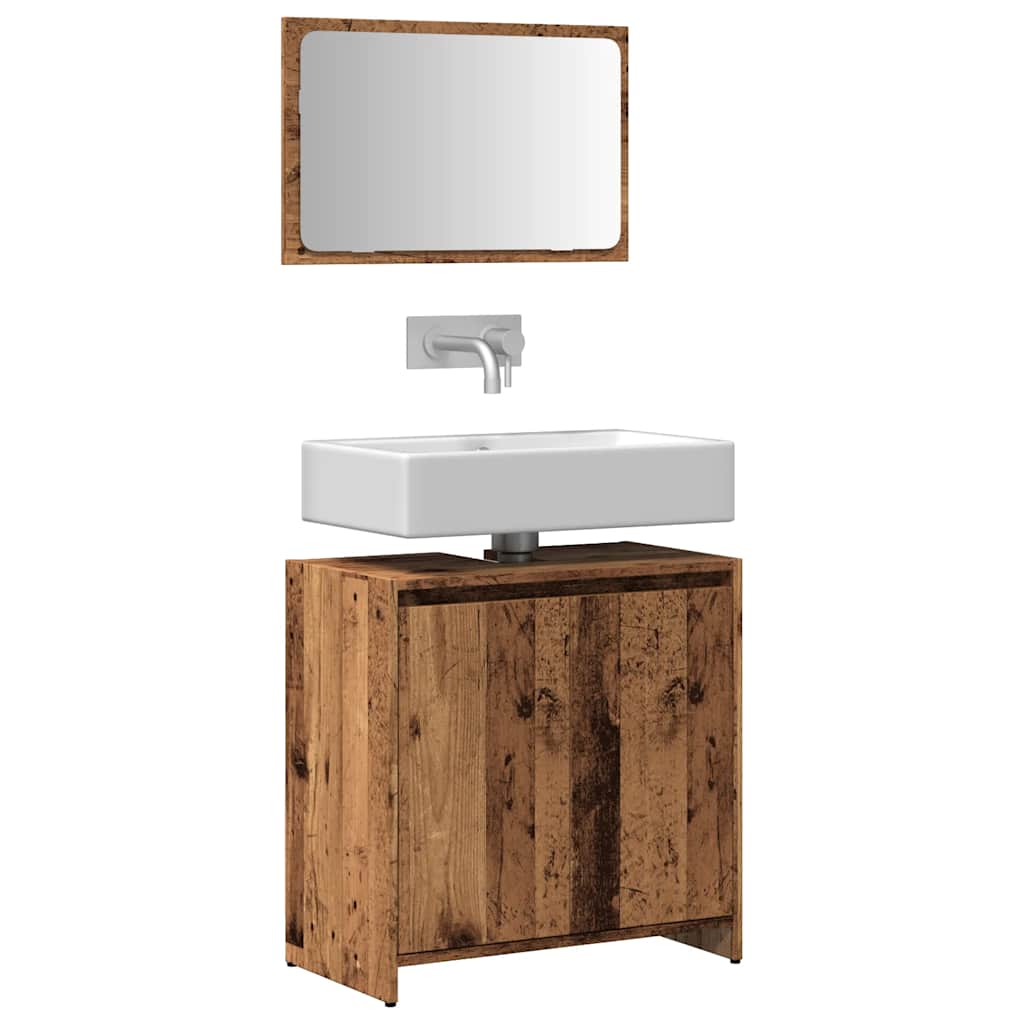 vidaXL Ensemble de meubles de salle de bain 2 pcs aspect bois récupéré bois d'ingénierie