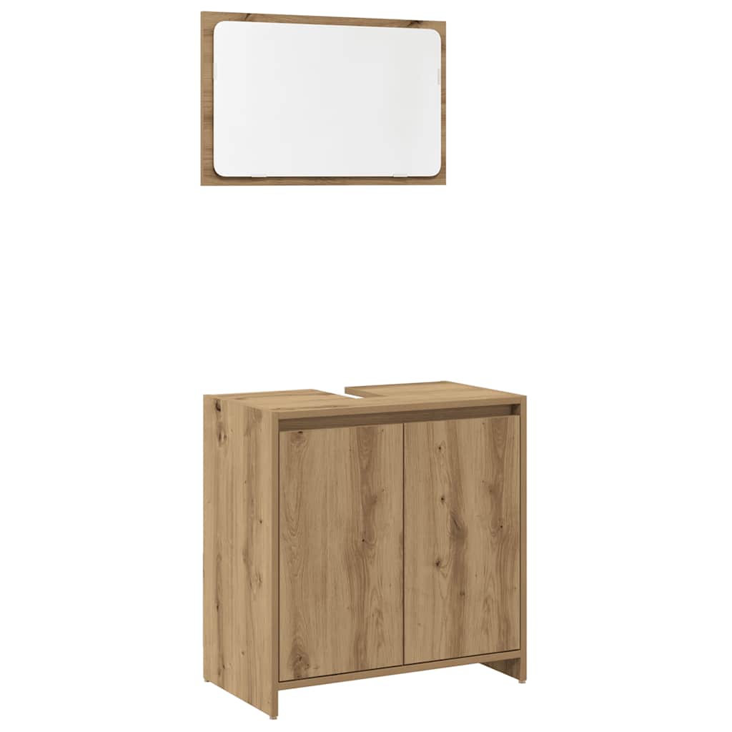 vidaXL 2-tlg. Badmöbel-Set Artisan-Eiche Holzwerkstoff