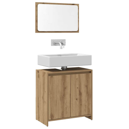vidaXL 2-tlg. Badmöbel-Set Artisan-Eiche Holzwerkstoff