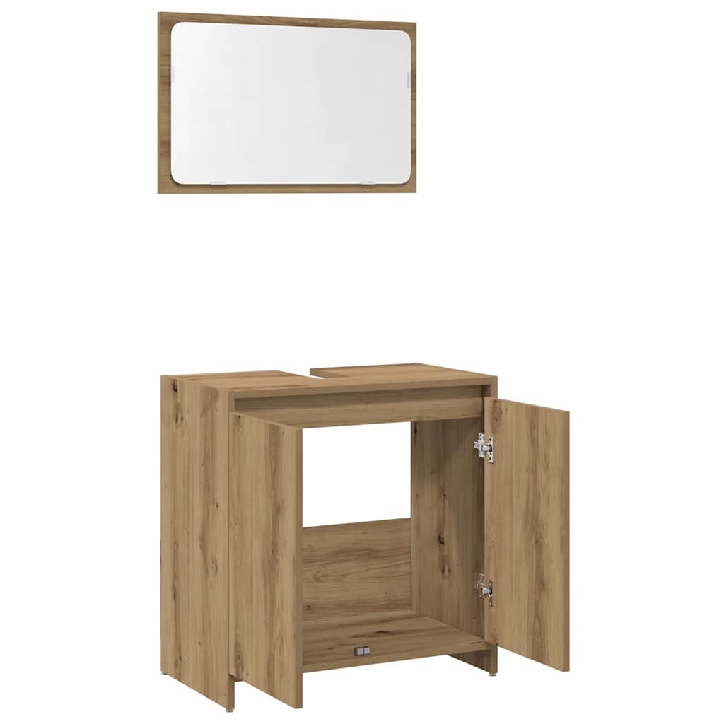 vidaXL 2-tlg. Badmöbel-Set Artisan-Eiche Holzwerkstoff